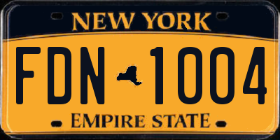 NY license plate FDN1004