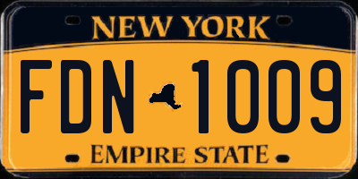 NY license plate FDN1009