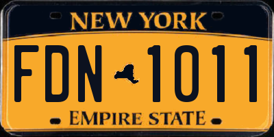NY license plate FDN1011