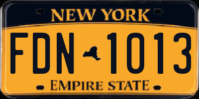 NY license plate FDN1013