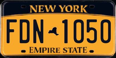 NY license plate FDN1050
