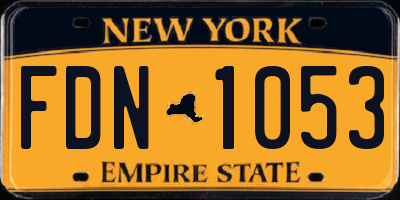 NY license plate FDN1053