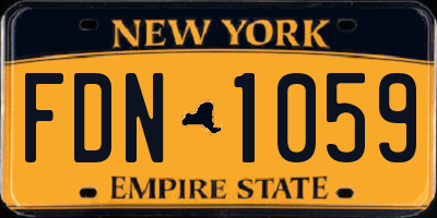 NY license plate FDN1059
