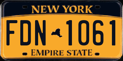 NY license plate FDN1061