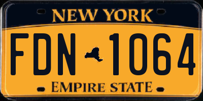 NY license plate FDN1064