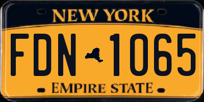 NY license plate FDN1065