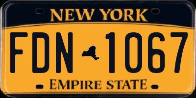 NY license plate FDN1067