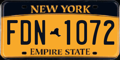 NY license plate FDN1072