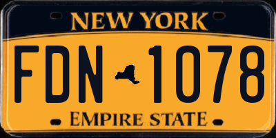 NY license plate FDN1078