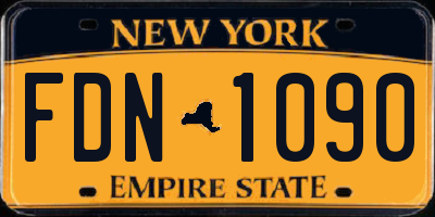 NY license plate FDN1090