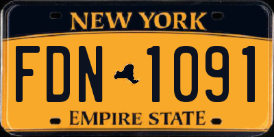 NY license plate FDN1091
