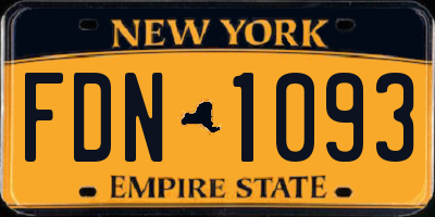 NY license plate FDN1093