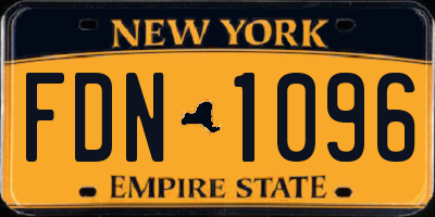NY license plate FDN1096