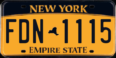 NY license plate FDN1115