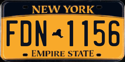 NY license plate FDN1156