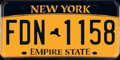 NY license plate FDN1158