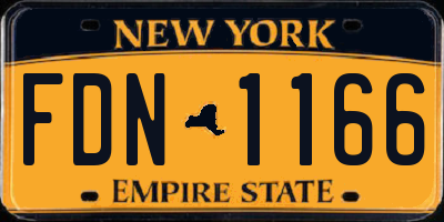 NY license plate FDN1166