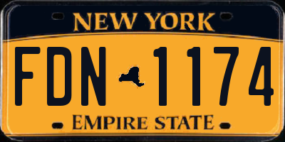 NY license plate FDN1174