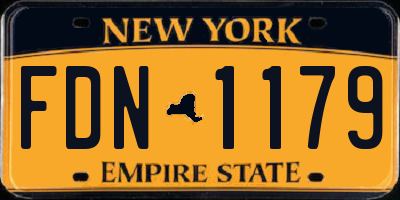 NY license plate FDN1179
