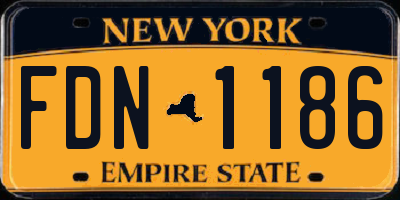 NY license plate FDN1186