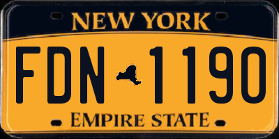 NY license plate FDN1190