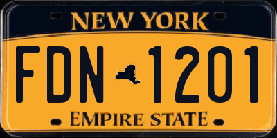 NY license plate FDN1201