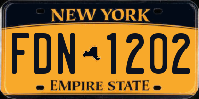 NY license plate FDN1202