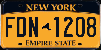 NY license plate FDN1208