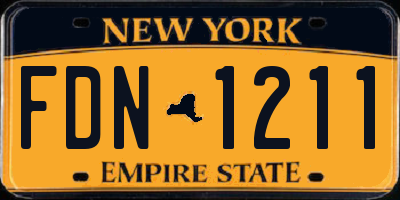 NY license plate FDN1211