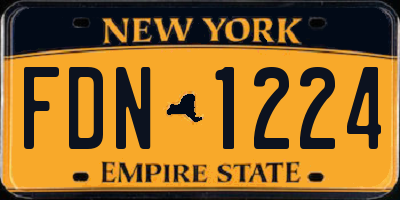 NY license plate FDN1224