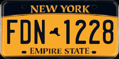 NY license plate FDN1228