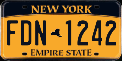 NY license plate FDN1242