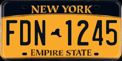 NY license plate FDN1245