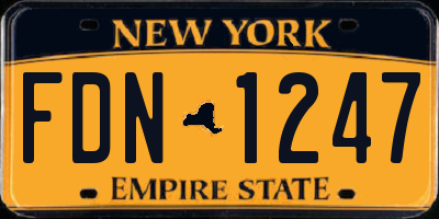 NY license plate FDN1247