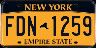 NY license plate FDN1259