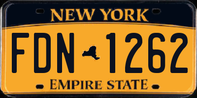 NY license plate FDN1262