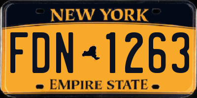 NY license plate FDN1263
