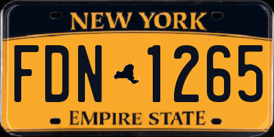 NY license plate FDN1265
