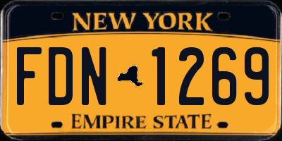 NY license plate FDN1269