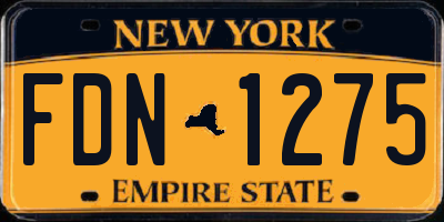 NY license plate FDN1275