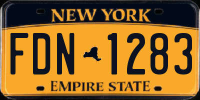 NY license plate FDN1283
