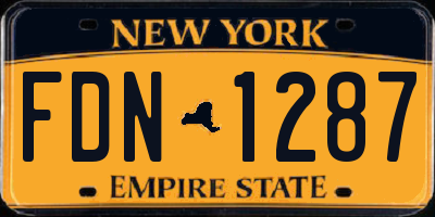 NY license plate FDN1287