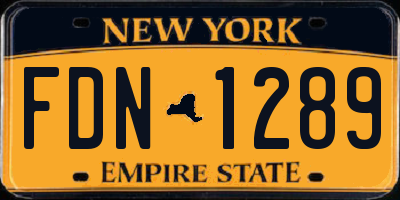 NY license plate FDN1289