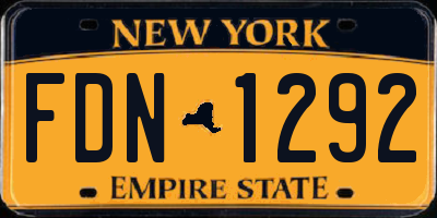NY license plate FDN1292