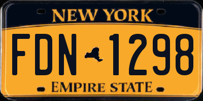 NY license plate FDN1298