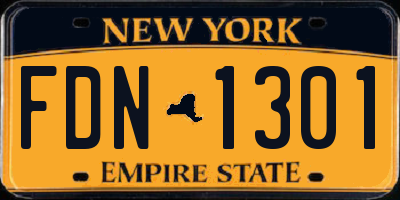 NY license plate FDN1301