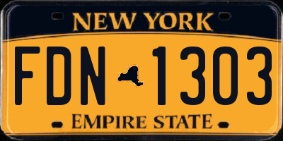 NY license plate FDN1303
