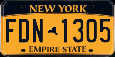NY license plate FDN1305