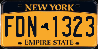 NY license plate FDN1323