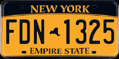 NY license plate FDN1325
